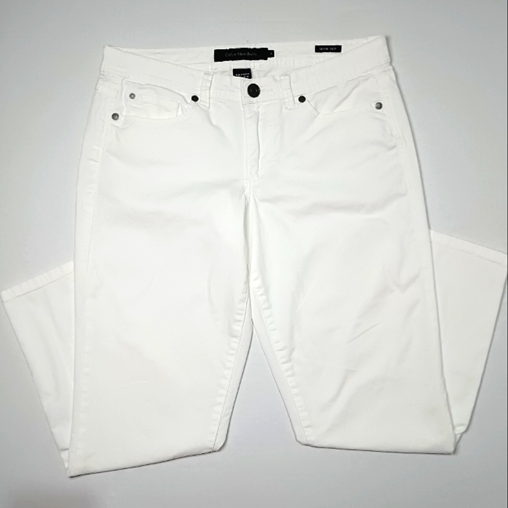 Calvin Klein - Vintage - White Skinny Crop Jeans - Size 6
